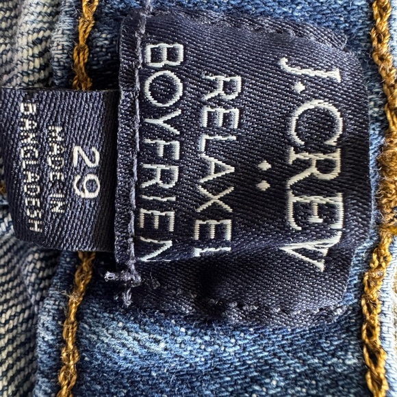 J. Crew Blue Boyfriend Jeans Distressed Cropped - Picture 3 of 3